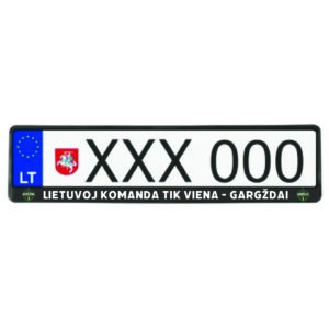 Automobilio rėmelis ,, LIETUVOJ KOMANDA TIK VIENA - GARGŽDAI''