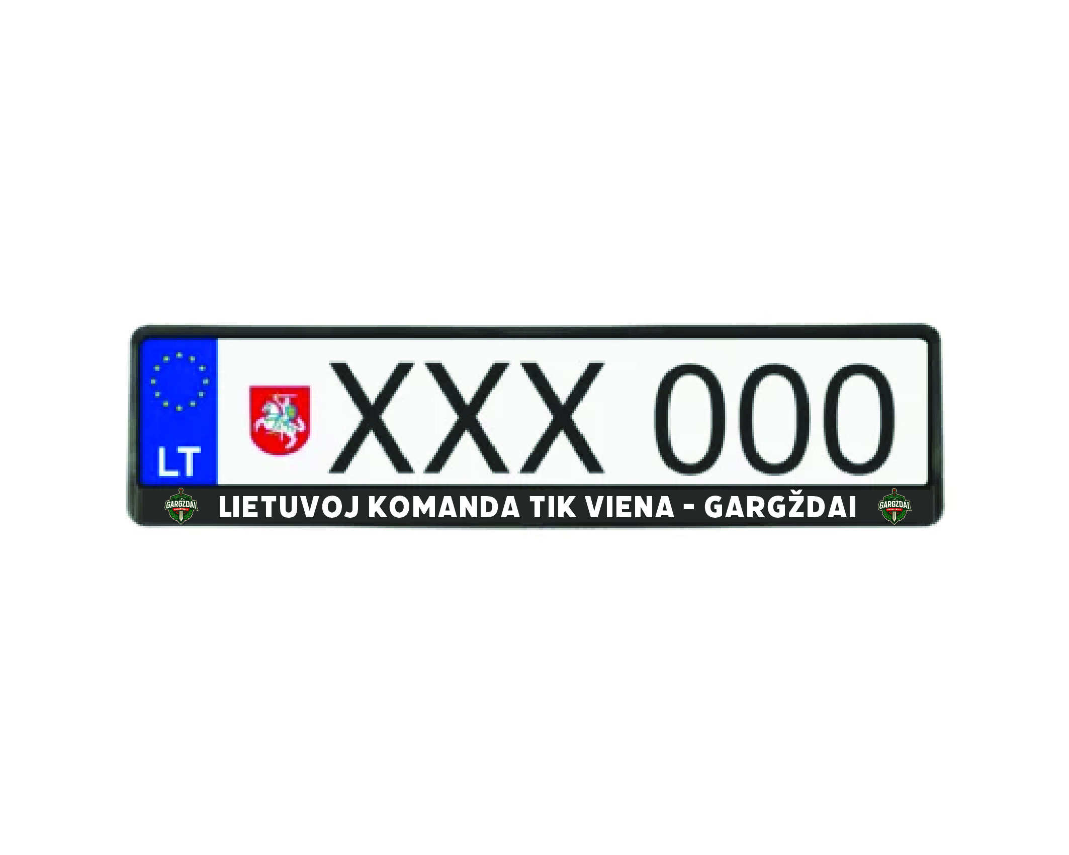 Automobilio rėmelis ,, LIETUVOJ KOMANDA TIK VIENA - GARGŽDAI''